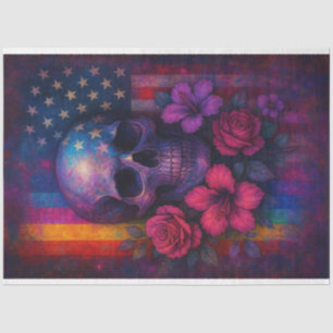 Skull & Flowers & Flags Decoupage Paper – LGBTQ