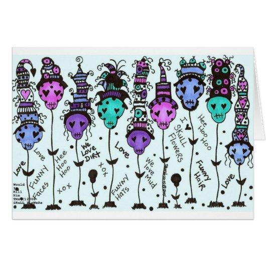 SKuLL FLoWeRs~ Multi colors - Customized Cards (Front Horizontal)