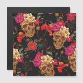 Skull Flowers: Seamless Dark Background. (Front/Back)