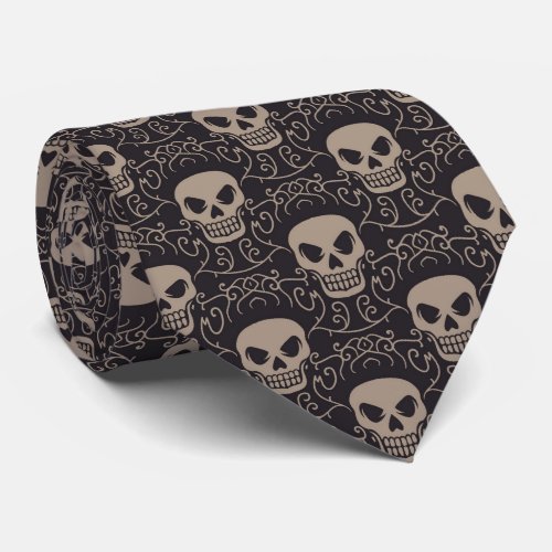 Skull Flux Horror Themed Necktie Design