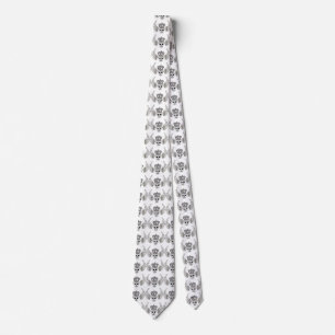 skull flying wings neck tie