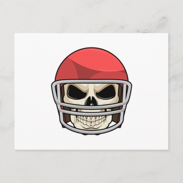 Skull Football Helmet Postcard (Front)