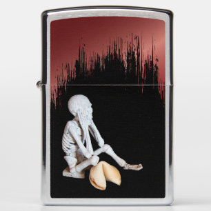 Skull Fortune Cookie Good Luck Zippo Lighter