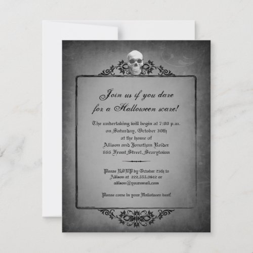 Skull Frame Halloween Invitation