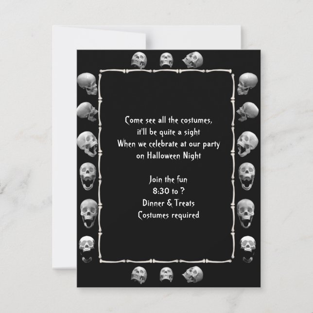 Skull Frame Halloween Party Invitation (Front)