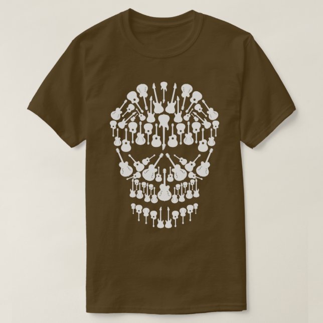 Skull From Guitars Guitarist Electric  T-Shirt (Design Front)