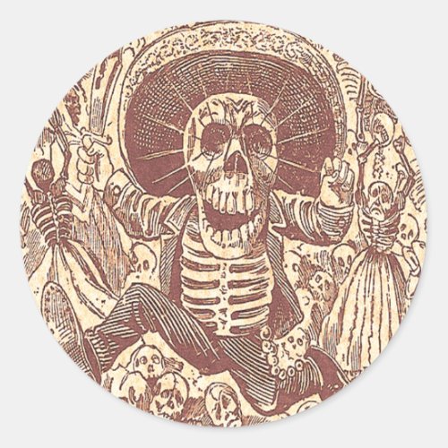 Skull from Oaxaca La Calavera Oaxaquea Classic Round Sticker