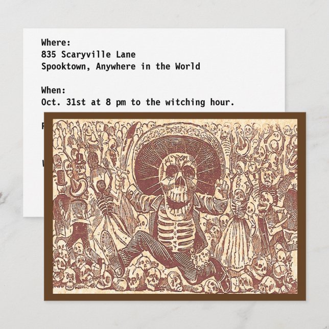 Skull from Oaxaca, La Calavera Oaxaqueña Invitation (Front/Back)