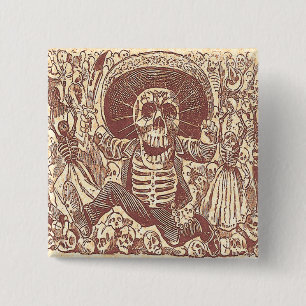 Skull from Oaxaca, La Calavera Oaxaqueña Pinback Button
