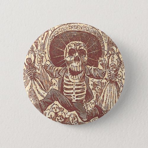 Skull from Oaxaca La Calavera Oaxaquea Pinback Button