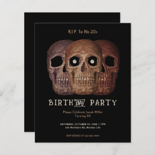 Skull Funny Brown Gothic Budget RIP To His 20s