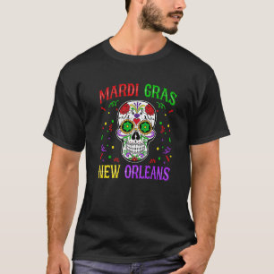 Skull Funny Mardi Gras Carnival Party New Orleans  T-Shirt