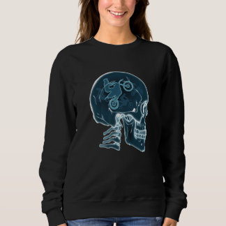 Skull Funny Motocross Extreme sport Rider bike bik Sweatshirt