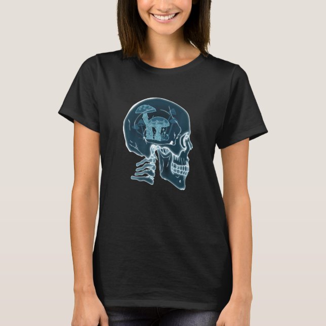 Skull Funny Mushrooms Collector Mycology fungi For T-Shirt (Front)