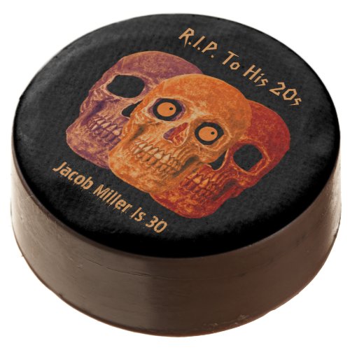 Skull Funny Orange Gothic Birthday RIP To His 20s Chocolate Covered Oreo