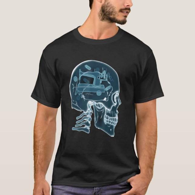 Skull Funny Sewing Lovers Quilting Tailor Grandma  T-Shirt (Front)