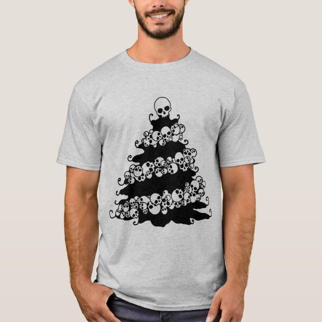 Skull Garland Christmas Tree T-Shirt (Front)