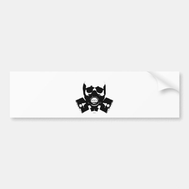 skull-gas-mask-bones bumper sticker (Front)