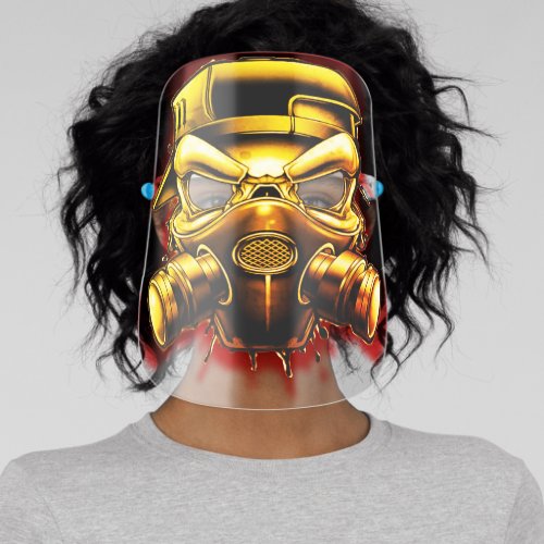 Skull  Gas Mask Face Shield _ Yellow