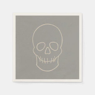 Skull - Ghost Grey and Bone White Napkins