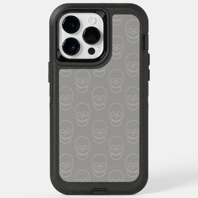 Skull - Ghost Grey and Bone White Otterbox iPhone Case (Back)