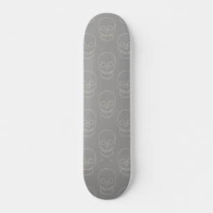 Skull - Ghost Grey and Bone White Skateboard