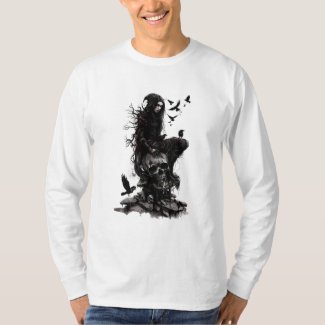 skull ghost Spellbound Art: Mystical Witch T-Shirt