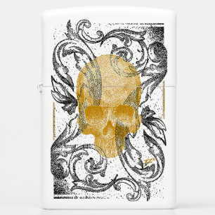 skull Gold vintage Zippo Lighter