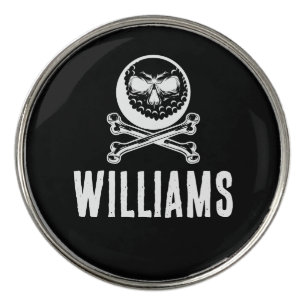 Skull Golf Ball And Crossbones Custom Name Marker