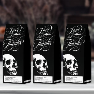 Skull Goth Halloween Wedding Love and Thanks Roasted Coffee