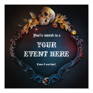 Skull Gothic Birthday Halloween Party Invitation