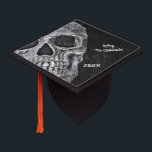 Skull Gothic Cool Old Black And White Grunge Graduation Cap Topper<br><div class="desc">Skull face Gothic black and white grunge old vintage texture personalized funny 2023 graduation cap topper. Dying To Graduate written on product. Cool,  trendy,  modern,  scary antique style one-of-a-kind. Decorated photo art design. Customize typography. Image copyright Marg Seregelyi Photography.</div>