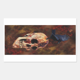 Skull & Gothic Crow Fantasy Art Stickers