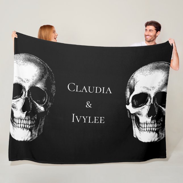Skull Gothic  Fleece Blanket (In Situ)