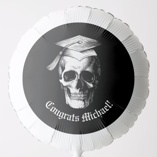 Skull Gothic Graduation Party Radiology Balloon (Front)