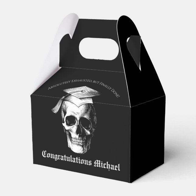 Skull Gothic Graduation Party Radiology Favor Boxes (Front Side)
