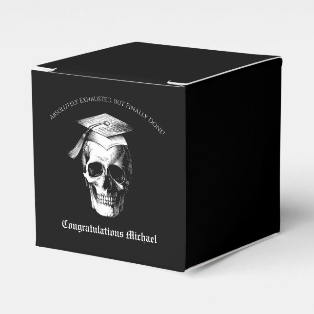 Skull Gothic Graduation Party Radiology Favor Boxes (Front Side)