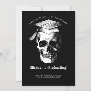 Skull Gothic Graduation Party Radiology Invitation