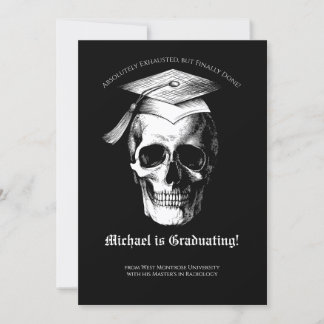 Skull Gothic Graduation Party Radiology Invitation