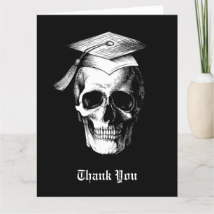 Skull Gothic Graduation Party Radiology Letterpress Thank You Card