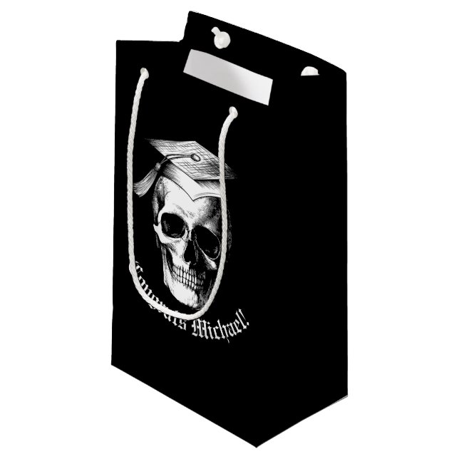 Skull Gothic Graduation Party Radiology Small Gift Bag (Front Angled)
