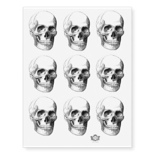 Skull, gothic, halloween temporary tattoos