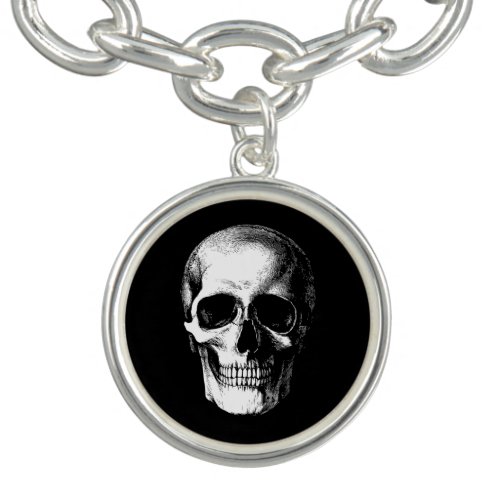 Skull Gothic Halloween Wedding Charm Bracelet