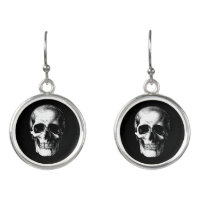 Skull Gothic Halloween Wedding Earrings