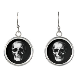 Skull Gothic Halloween Wedding Earrings
