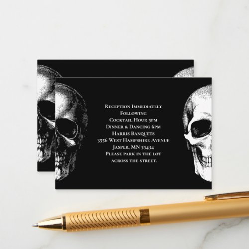 Skull Gothic Halloween Wedding Enclosure Card