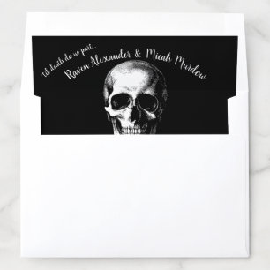 Skull Gothic Halloween Wedding Envelope Liners