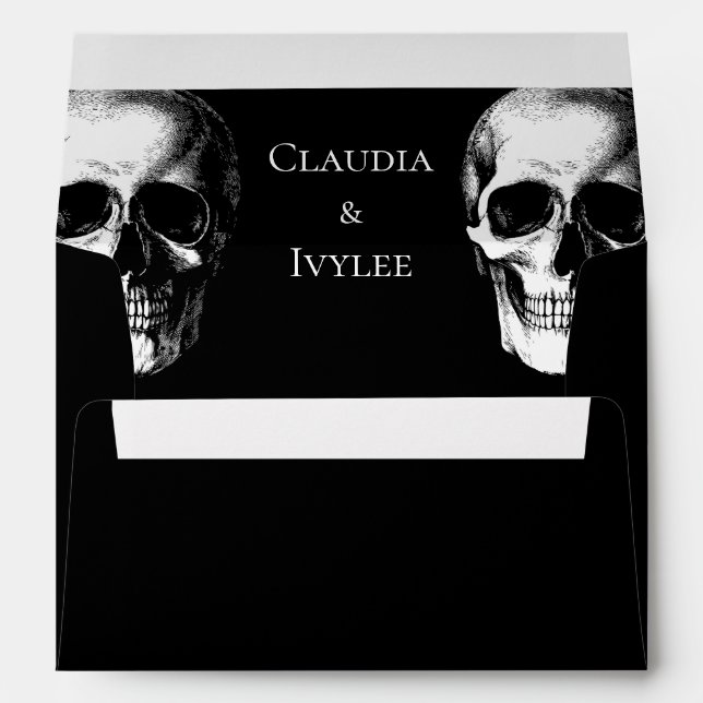 Skull Gothic Halloween Wedding Envelopes (Back (Bottom))