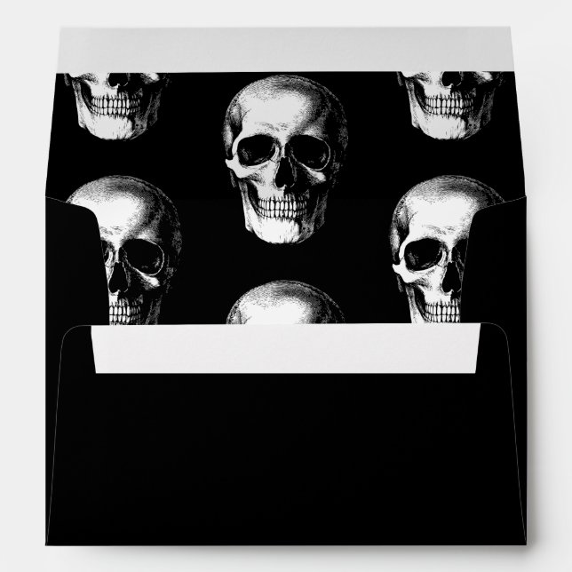 Skull Gothic Halloween Wedding Envelopes (Back (Bottom))