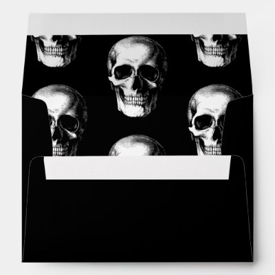 Skull Gothic Halloween Wedding Envelopes